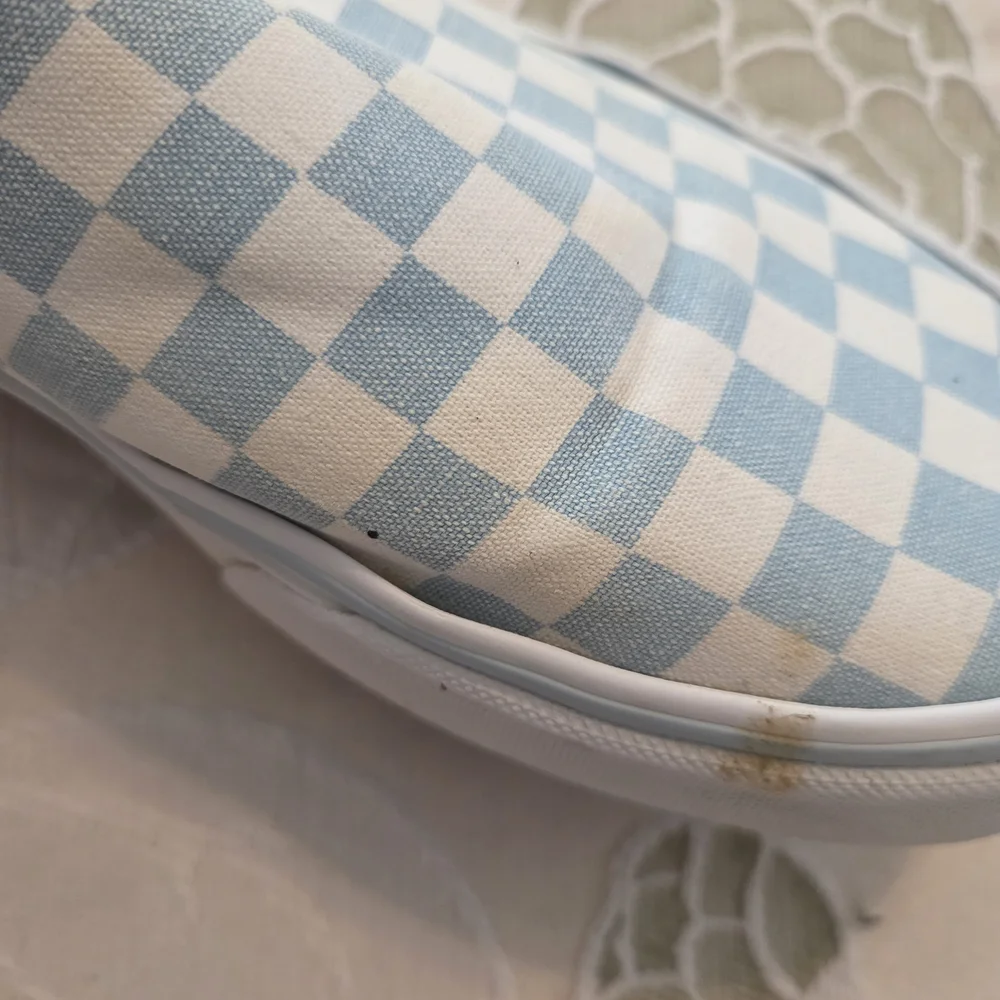 Vans Blue and White Checkered Slip-On Shoes - Picture 5 of 10